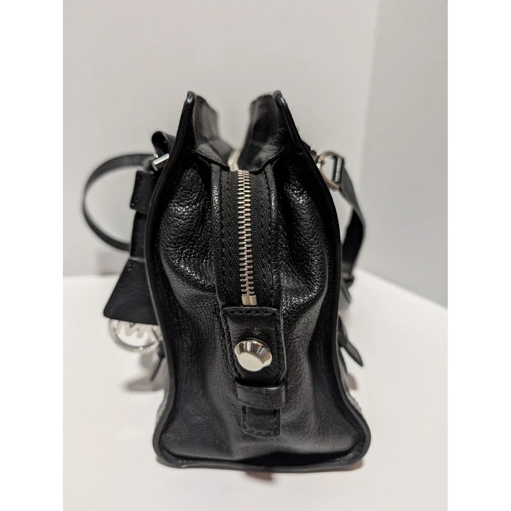 Michael Michael Kors Bedford Designer Black Leather Satchel‎ Crossbody Handbag